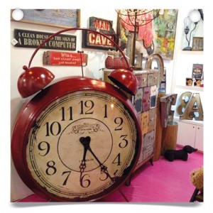 Big red alarm clock product at Spring Fair