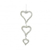 Hanging Silver 3 Heart Decoration