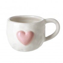 Pink Heart Detail Ceramic Mug