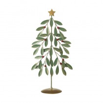 Grn Leaves Metal Xmas Tree Sml