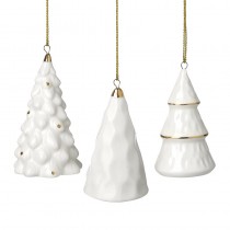 White & Gold Ceramic Tree Hanger Mix