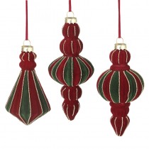 Deep Red Green Glass Hanging Dec Mix