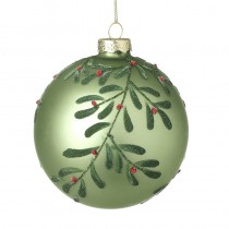 Matte Green Decorative Glass Bauble