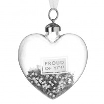 Proud Of You Heart Glass Bauble