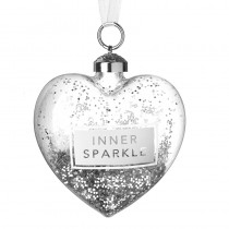 Inner Sparkle Heart Glass Bauble
