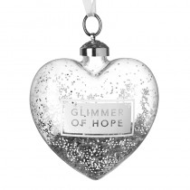 Glimmer Of Hope Heart Glass Bauble