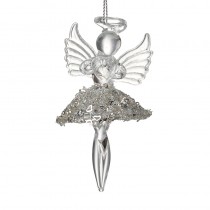 Glass Hanging Angel With Skirt
