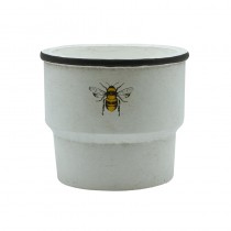 Cement Pot With Bee Lg