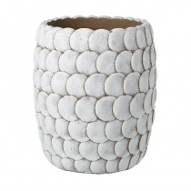 Short White Scallop Pot