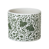 Short Green & White Pot