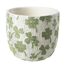 Stone Clover Design Pot