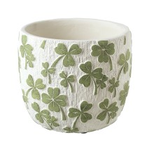 Stone Clover Design Pot