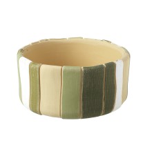 Stone Green Striped Pot