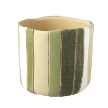 Stone Green Striped Pot