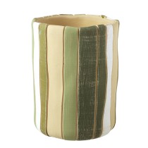 Stone Green Striped Pot