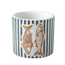 Stone Fish Design Pot