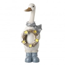 Standing Duck With Light Up Wreath