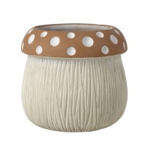 Large Polka Dot Red Mushroom Pot
