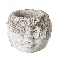 Small Cement Flower Girl Pot