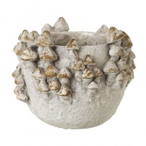 Grey Cement Mushroom Design Pot Med