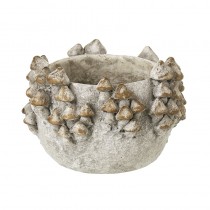 Grey Cement Mushroom Design Pot Sml