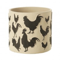 Chicken Design Cement Pot Med