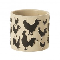 Chicken Design Cement Pot Sml