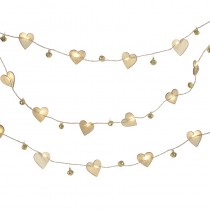 Wooden Hearts Led Garland