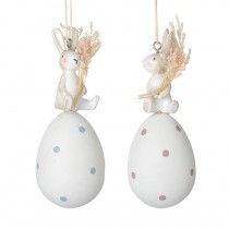 Hanging Rabbit On Spotty Egg Mix