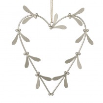 Metal Mistletoe Heart
