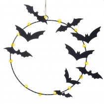 Black Bat Light Up Metal Hoop
