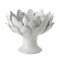 White Terracotta Leaf Design Bowl