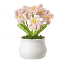 Knitted Pink Flowers In Pot