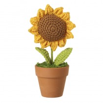Knitted Sunflower In Terracotta Pot