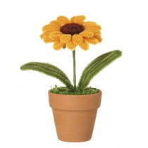 Felt Sunflower In Terracotta Pot