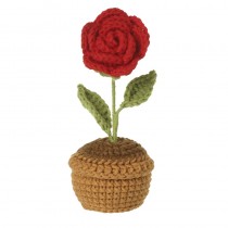 Red Crochet Flower In Pot