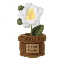 White Crochet Flower In Pot