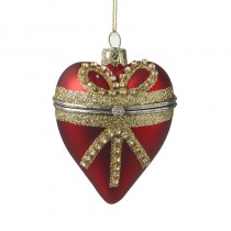 Red & Gold Heart Casket Bauble
