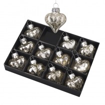 Silver Mottled Heart Set