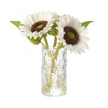 White Sunflower Stems In Vase