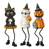 Black Cat Mummy Pumpkin Long Leg Mix