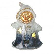 Light Up Ceramic Blue & White Ghost Sml
