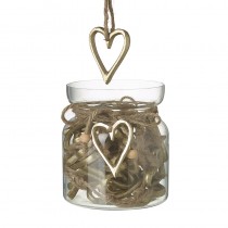 Hanging Cut Out Hearts In Glass Jar Set