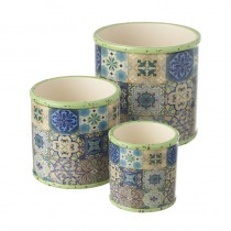 Set Of 3 Round Ceramic Pots