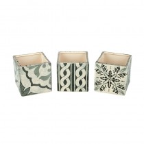 Square Ceramic Grey Pot Mix