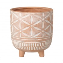 Flower Pattern Terracotta Pot