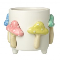 Large Multi Colour Mushroom Pot