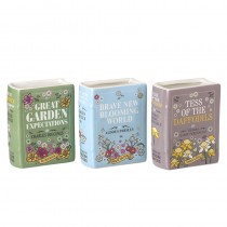 Ceramic Botanical Book Pen Pots Mix 3