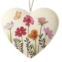 Flroal Metal Heart Hanging Dec Lrg