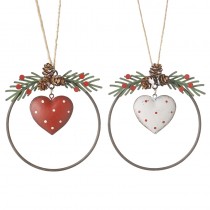 Metal Hearts In Cut Out Circle Mix